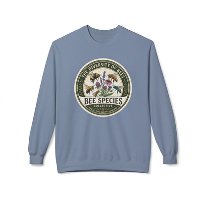Bee Species Crewneck Sweatshirt — The Diversity of Bees Floral Nature Graphic