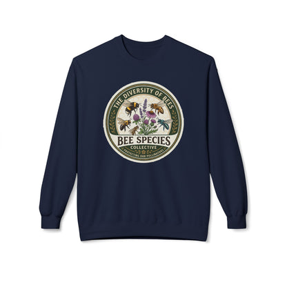 Bee Species Crewneck Sweatshirt — The Diversity of Bees Floral Nature Graphic