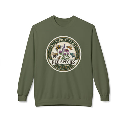 Bee Species Crewneck Sweatshirt — The Diversity of Bees Floral Nature Graphic