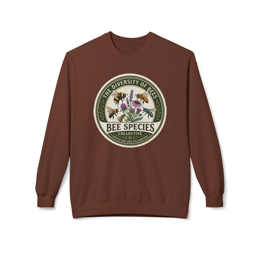 Bee Species Crewneck Sweatshirt — The Diversity of Bees Floral Nature Graphic