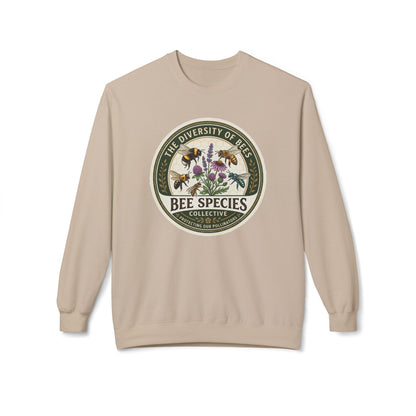 Bee Species Crewneck Sweatshirt — The Diversity of Bees Floral Nature Graphic