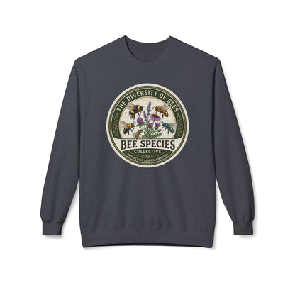 Bee Species Crewneck Sweatshirt — The Diversity of Bees Floral Nature Graphic