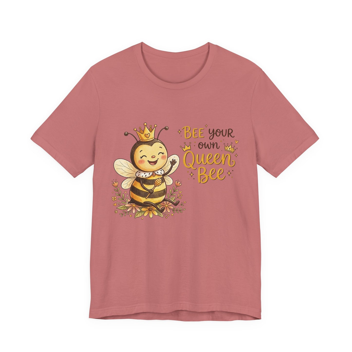 "Bee Your Own Queen Bee" Cute Cartoon Bee Tee