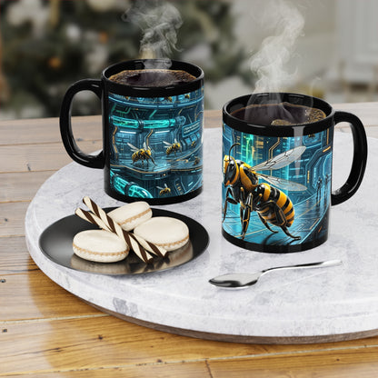 Futuristic Robot Bees Coffee Cup (11oz)