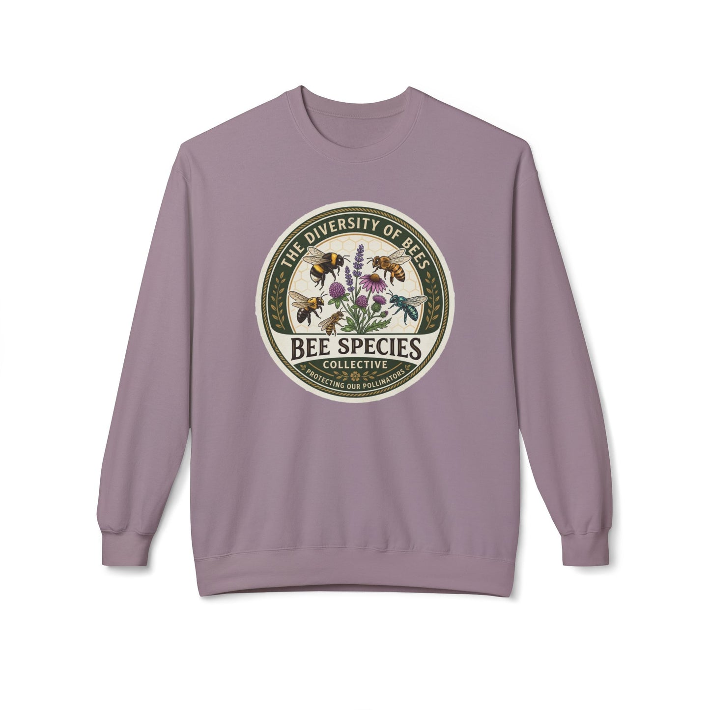Bee Species Crewneck Sweatshirt — The Diversity of Bees Floral Nature Graphic