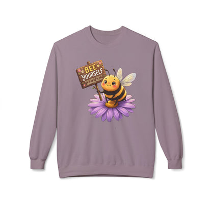 Bee Yourself Sweatshirt — Cute Bee on Flower Inspirational Crewneck